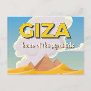 Giza - Home of the pyramids travel poster Postcard