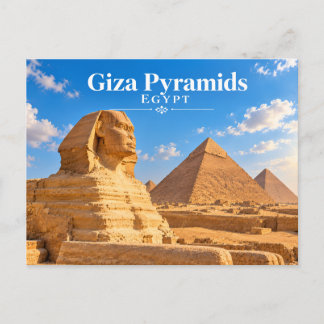 Giza Pyramids & Great Sphinx Egypt Postcard