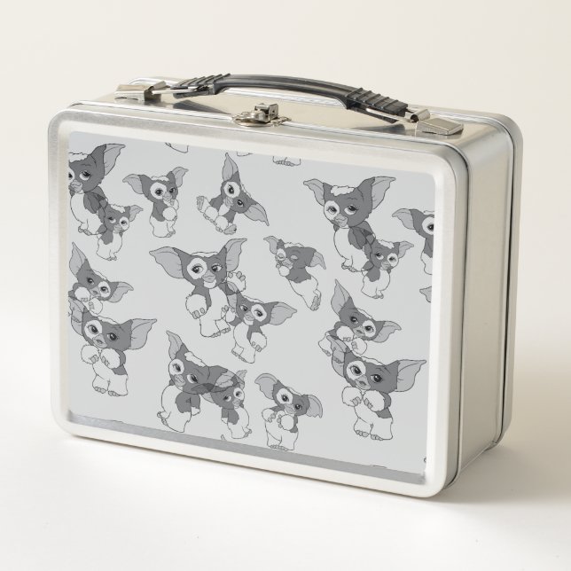 Gizmo | Black & White Pattern Metal Lunch Box (Front)