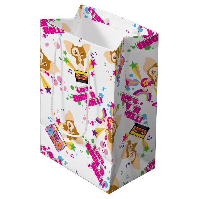 Gizmo | Let's Rock 'n Roll Pattern Medium Gift Bag (Front Angled)