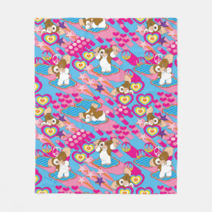 Gizmo   Pink Peace & Love Pattern Fleece Blanket