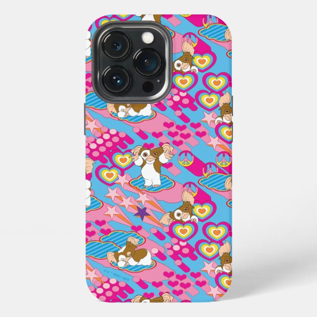 Gizmo | Pink Peace & Love Pattern iPhone Case (Back)