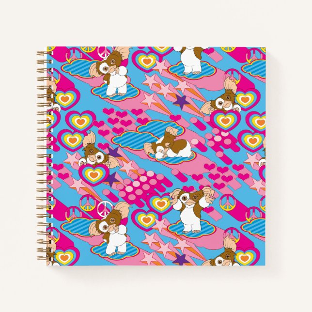 Gizmo | Pink Peace & Love Pattern Notebook (Front)