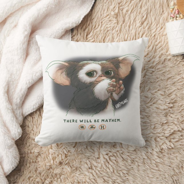 Gizmo There Will Be Mayhem Throw Pillow (Blanket)