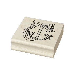 GJ Monogram JG Monogram Rubber Ink Stamp