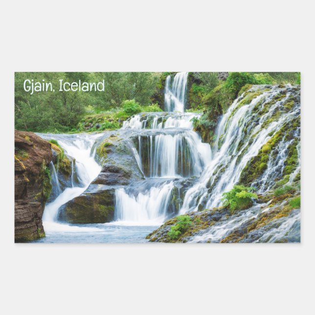 Gjain Waterfalls, Iceland Sticker (Front)