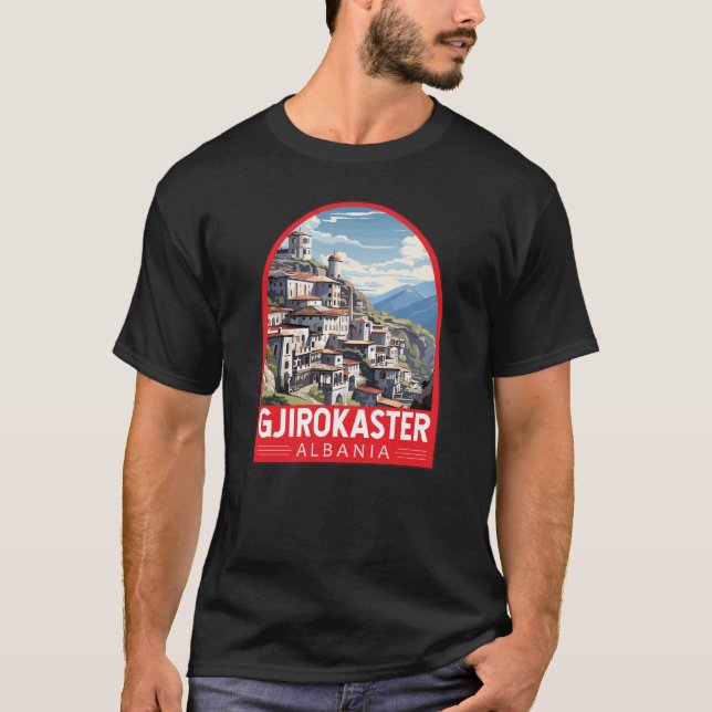 Gjirokaster Albania Travel Art Vintage T-Shirt (Front)