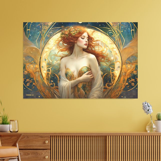 GK_24005, Art Nouveau Style Canvas Print (Insitu(LivingRoom))