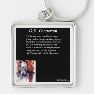 GK Chesterton & Opening Book Line Keychain
