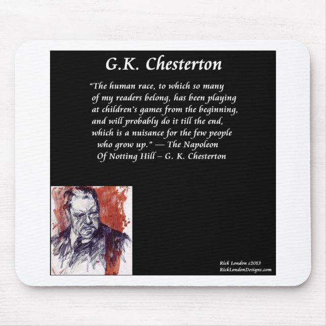 GK Chesterton & Opening Book Line Mouse Pad (Front)