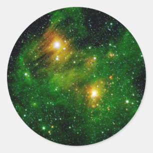 GL490 Green Gas Cloud Nebula - NASA Space Photo Classic Round Sticker