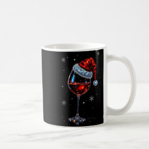 Gl Of Red Wine Santa Hat Christmas 2025 Women Men  Coffee Mug