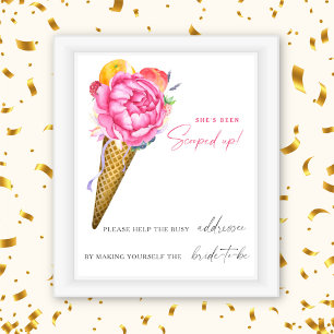 Glace - Aider la mariée occupée Affiche Adresse