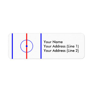 Glace de centre d'hockey et lignes bleues