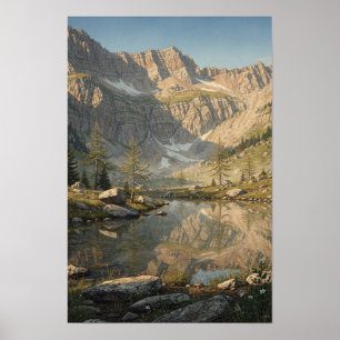 Glacial Cirque and Alpine Tarn Landscape Poster