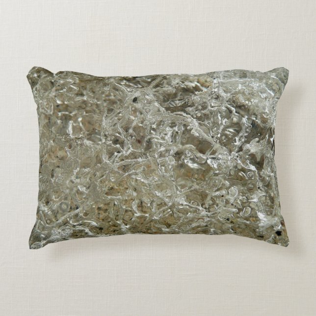 Glacial Ice Abstract Nature Texture Decorative Pillow (Front)