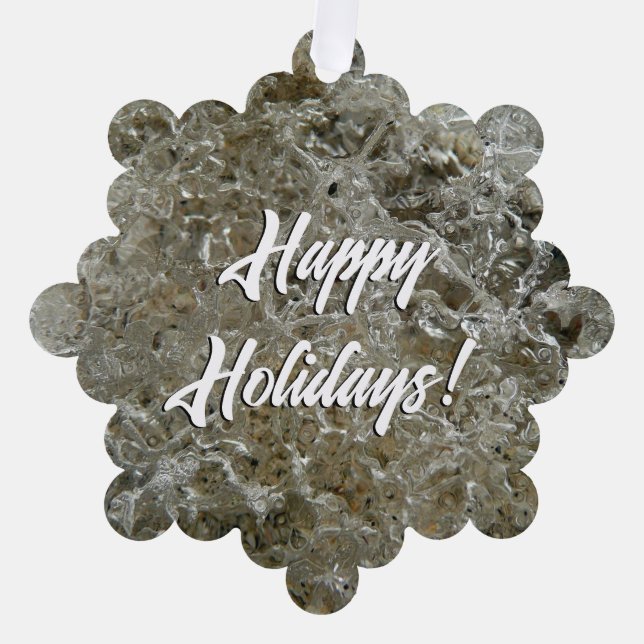 Glacial Ice Abstract Nature Texture Ornament Card (Front)