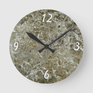 Glacial Ice Abstract Nature Texture Round Clock