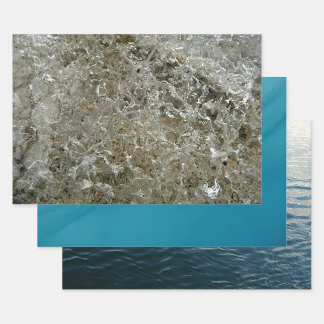 Glacial Ice Abstract Nature Texture Wrapping Paper Sheet (Set)