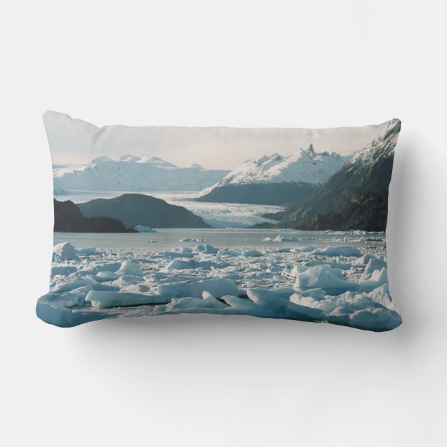 Glacial Icebergs Lumbar Pillow (Front)
