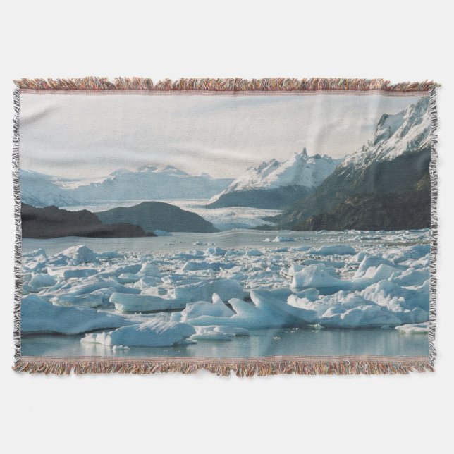 Glacial Icebergs Throw Blanket (Front)