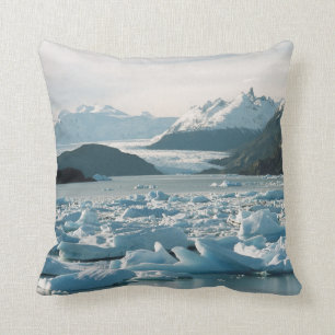 Glacial Icebergs Throw Pillow