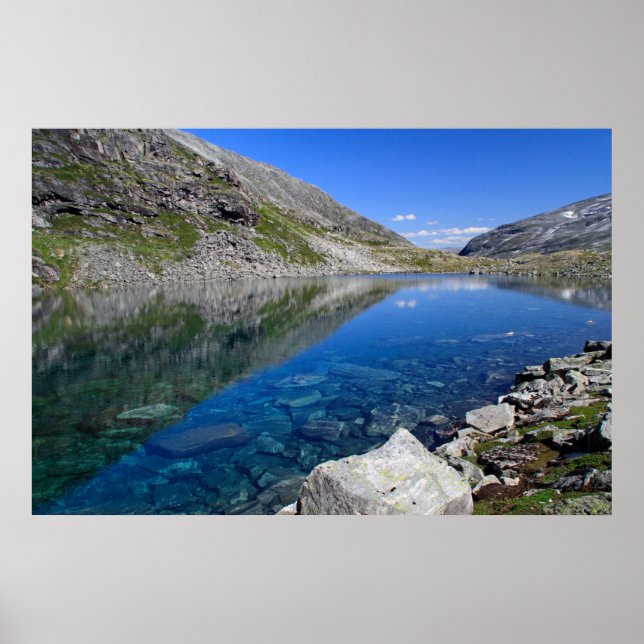 Glacial lake in Norway Poster (Front)