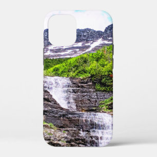 Glacial Melt Waterfalls Rush off Rocky Mountains iPhone 12 Mini Case