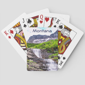 Glacial Melt Waterfalls Rush off Rocky Mountains Playing Cards