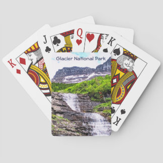 Glacial Melt Waterfalls Rush off Rocky Mountains Playing Cards