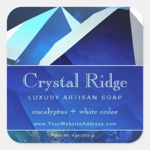 Glacial Mountain Magical Mystic Abstract Crystals Square Sticker