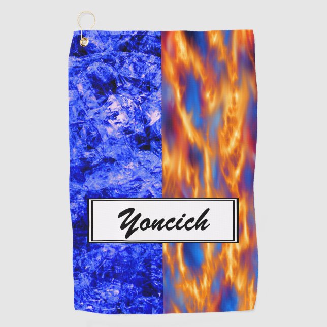Glaciem et Ignis by Kenneth Yoncich Golf Towel (Front)