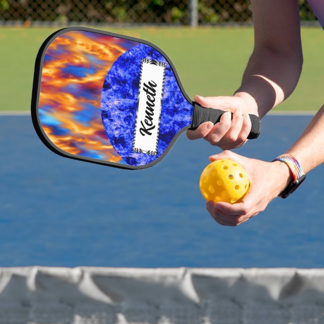 Glaciem et Ignis by Kenneth Yoncich Pickleball Paddle (Insitu)