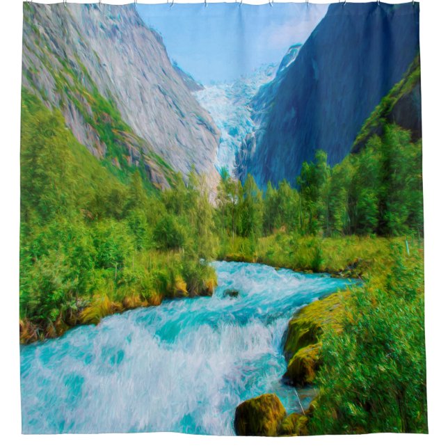 Glacier and river down the valley (Front)