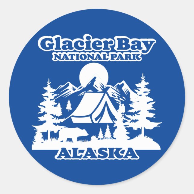 Glacier Bay Alaska Classic Round Sticker (Front)