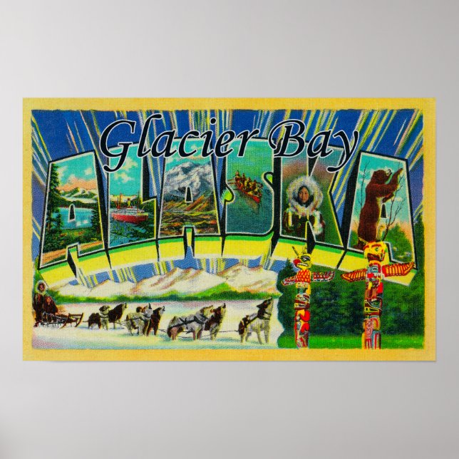 Glacier Bay, Alaska - Large Letter Scenes Poster (Front)