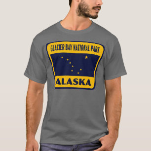 Glacier Bay National Park Alaska Retro Badge Yello T-Shirt