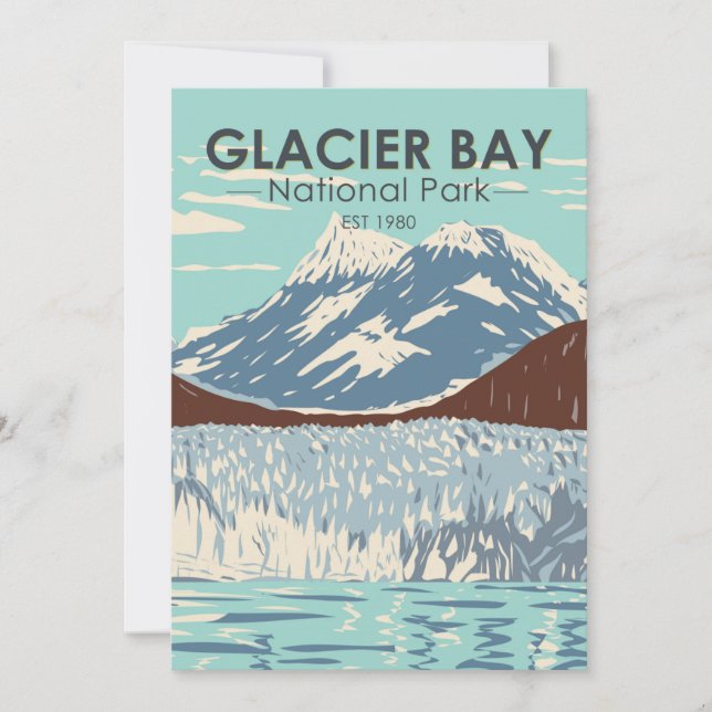 Glacier Bay National Park Alaska Vintage  Holiday Card (Front)