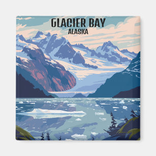 Glacier Bay National Park Alaska Vintage Travel Magnet