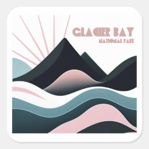Glacier Bay National Park Coloured Hills Square Sticker