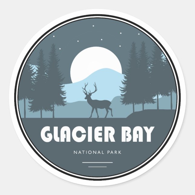 Glacier Bay National Park Deer Classic Round Sticker (Front)