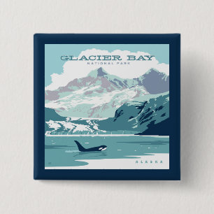 Glacier Bay National Park   Orca 2 Inch Square Button