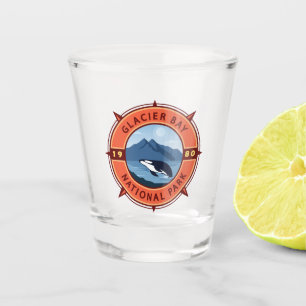 Glacier Bay National Park Orca Retro Compass  Shot Glass