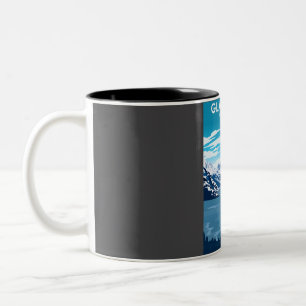 Glacier Bay National Park Travel Poster Two-Tone Coffee Mug