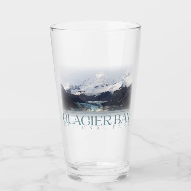 Glacier Bay Pint Glass, National Park Tumbler (Front)