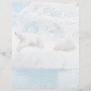 Glacier Bears -  8.5" x 11" Stationery Sheet