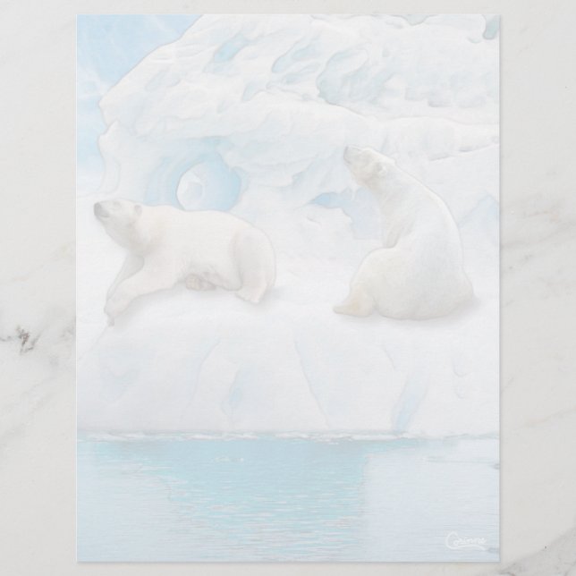 Glacier Bears -  8.5" x 11" Stationery Sheet (Front)