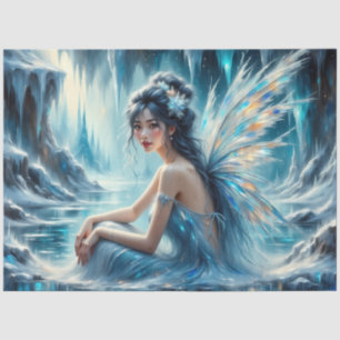 Glacier Bloom Ice Fairy Winter Fantasy Decoupage  Tissue Paper