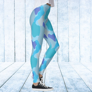 Glacier Blue Camo Pattern Leggings