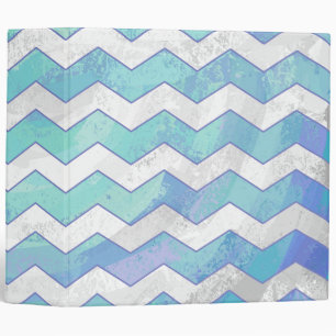 Glacier Blue Chevron Pattern Binder